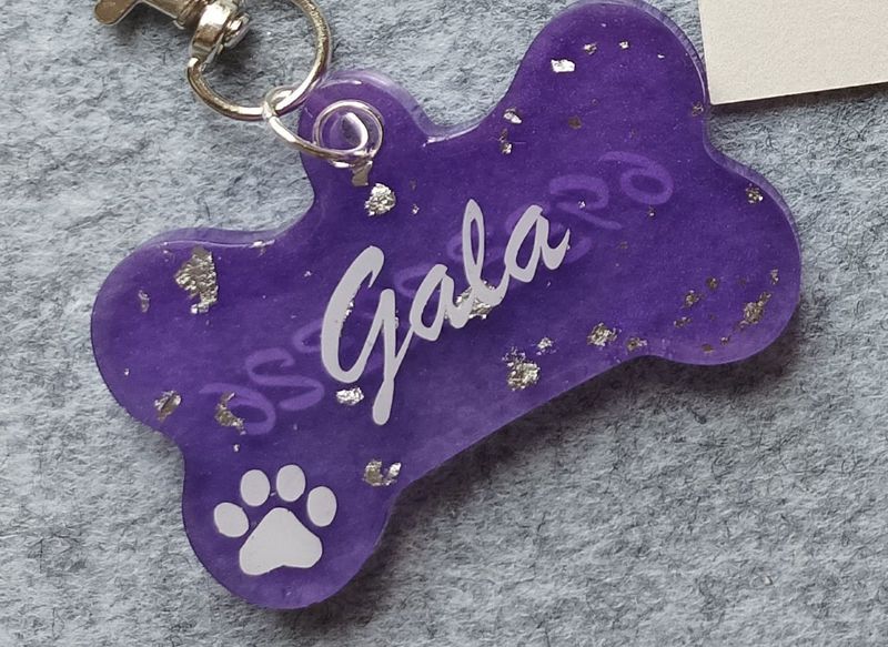 Placa Mascota en Resina. 3,5 cm