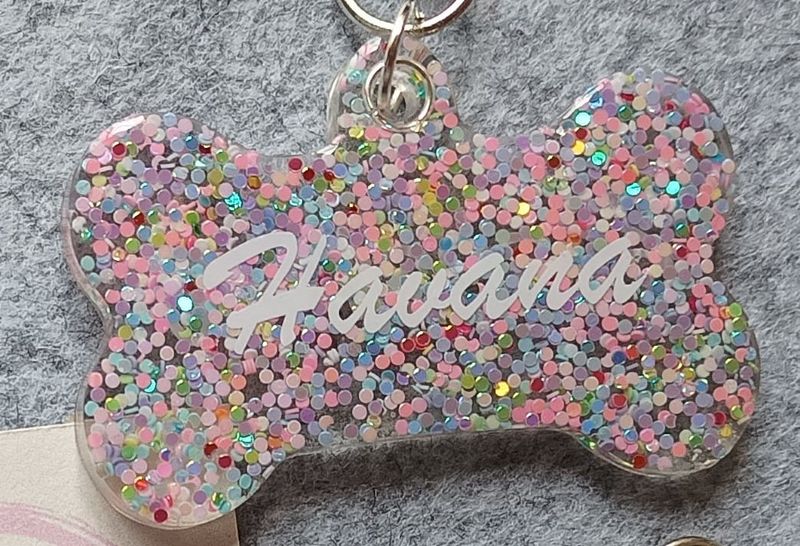 Placa Mascota en Resina. 4,5 cm